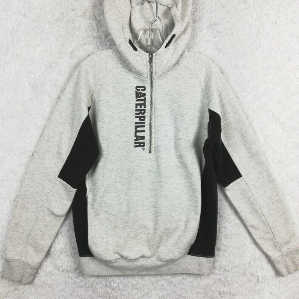 CAT Mens Hoodie Sweatshirt Thompson‎ 1/4 Zip Light Heather Gray Workwear M